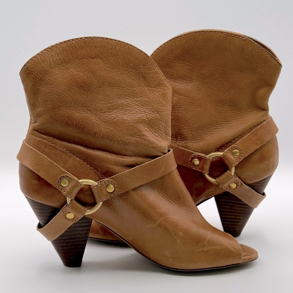 SOLE SOCIETY BROWN LEATHER MILA ANKLE BOOT 9.5